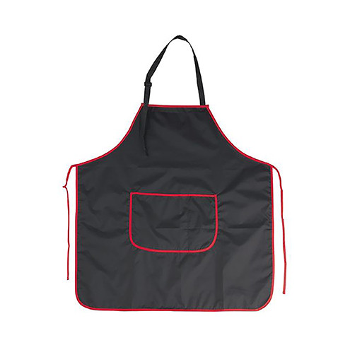 tablier-cindy-noir Sibel Cindy-schort met rood stiksel, waterafstotend polyester, verstelbaar, met zakken