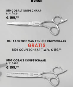 810 Cobalt knipschaar 5.7 of 6.2 met gratis 810T cobalt coupeschaar 6.2 40T